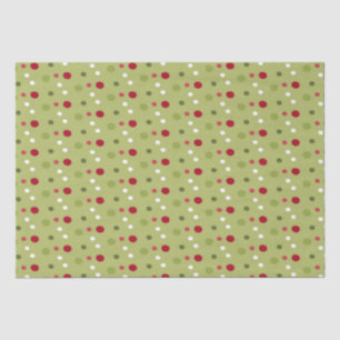 Papier Mousseline Noëls rouges, blancs et verts avec support vert