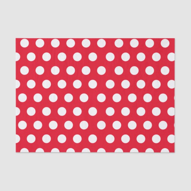 Papier Mousseline Noeud blanc et rouge médium Polka Point Christmas (Recto)