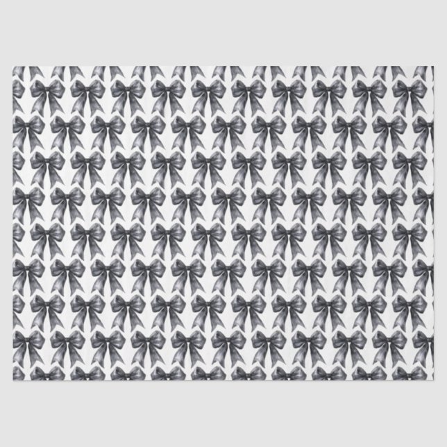 Papier Mousseline Nœud Papillon Coquette Noir (Recto)