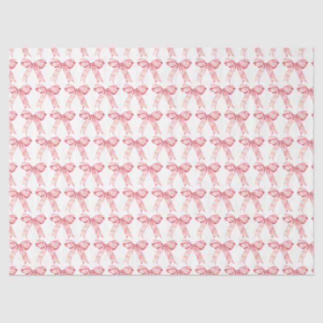 Papier Mousseline Nœud Papillon Coquette Rose (Recto)