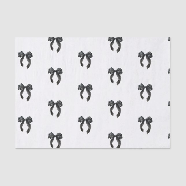 Papier Mousseline Nœud Papillon Noir Mon Cherie Baby Shower Français (Recto)