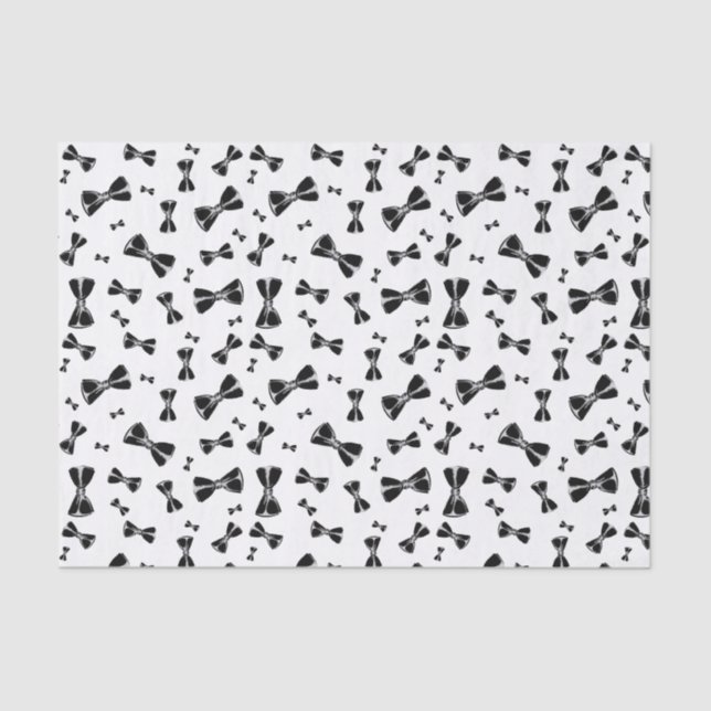 Papier Mousseline Noeuds papillon noirs (Recto)