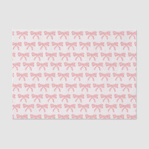Papier Mousseline Nœuds rayés rose et rouge coquette