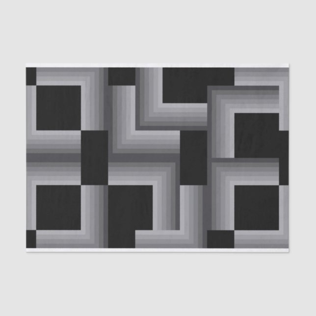 Papier Mousseline Noir, argent, cool, uniques, carrés tendance (Recto)