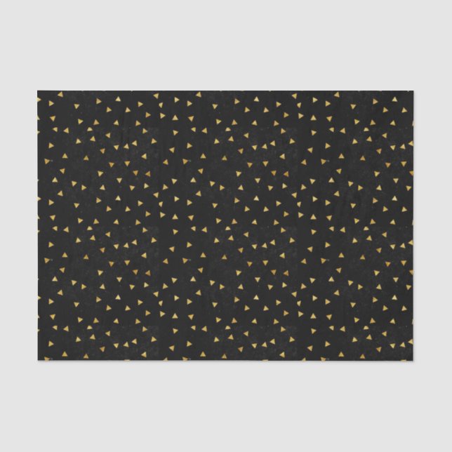 Papier Mousseline Noir avec paillettes dorées (Recto)