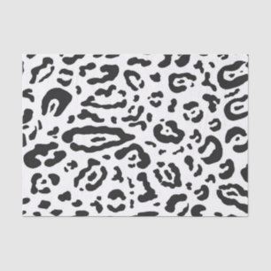 Papier Mousseline Noir & Blanc Guépard Léopard Imprimé Animal Party