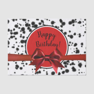 Papier Mousseline Noir Blanc Rouge Arc Taches Dalmatien Fête d'anniv