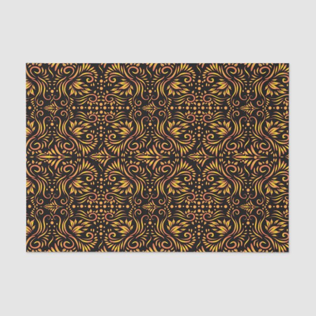 Papier Mousseline Noir décoratif et or (Recto)