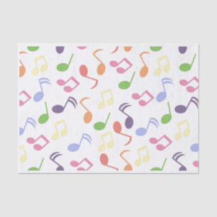 Papier Mousseline Noir et blanc note musicienne Motif