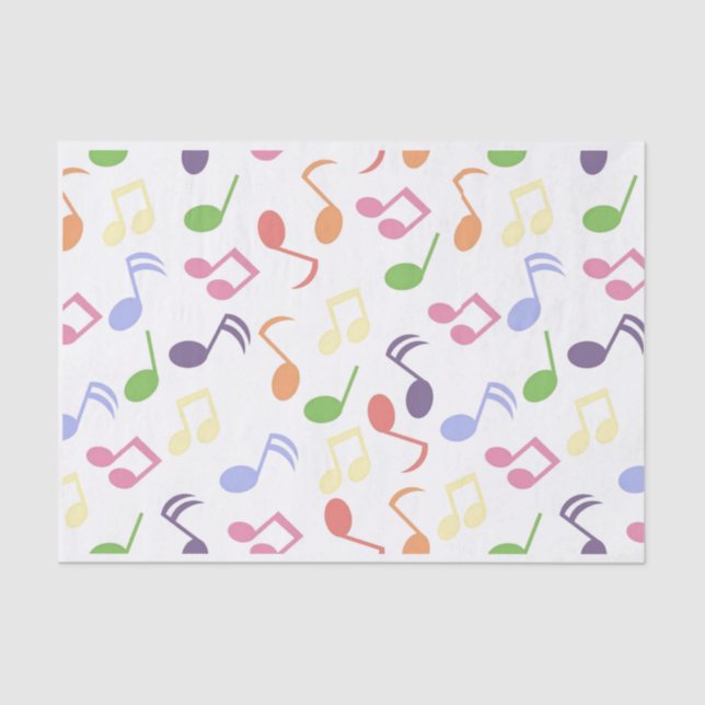 Papier Mousseline Noir et blanc note musicienne Motif (Recto)