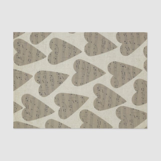 Papier Mousseline Noir et blanc note musicienne Motif (Recto)