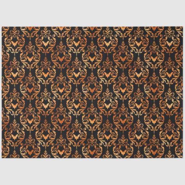 Papier Mousseline Noir et cuivre Halloween Series Design 8 (Recto)