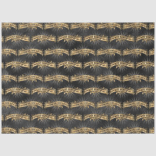 Papier Mousseline Noir et Gold Circus Series Design 3