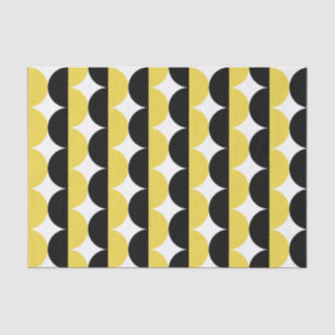 Papier Mousseline Noir et Jaune Mid Century moderne Vave