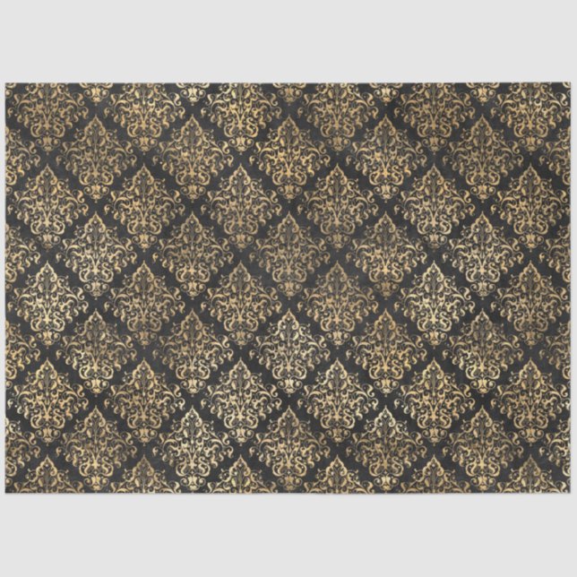 Papier Mousseline Noir et Or série Circus Design 5 (Recto)