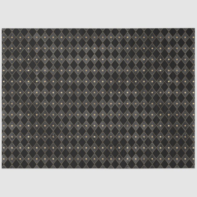 Papier Mousseline Noir et Or série Circus Design 8 (Recto)