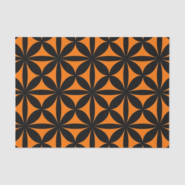 Papier Mousseline Noir et Orange moderne / Rétro Imprimer (Recto)
