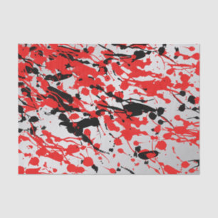 Papier Mousseline Noir et rouge Abstrait éclaboussure et goutte