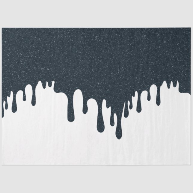 Papier Mousseline Noir Ink Drip Tissue Paper – Customizable (Recto)