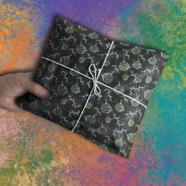 Papier Mousseline Noir Lumière Non Lumineuse Xmas Luminaires à corde (Créateur téléchargé)