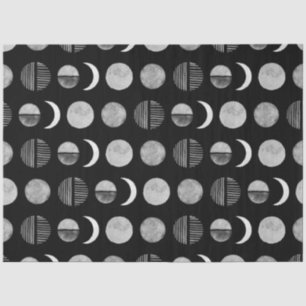 Papier Mousseline Noir n Blanc moderne Sun Moon Découpage Abstrait