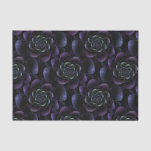 Papier Mousseline Noir pourpre Teal de lavande floral