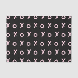 Papier Mousseline Noir & Rose Bébé X O XO XO's Tendance Mignon