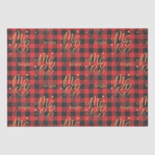 Papier Mousseline Noir Rouge Buffle Plaid Russe Joyeux et brillant