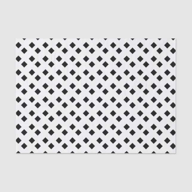 Papier Mousseline Noir sur Diamant Blanc Design (Recto)