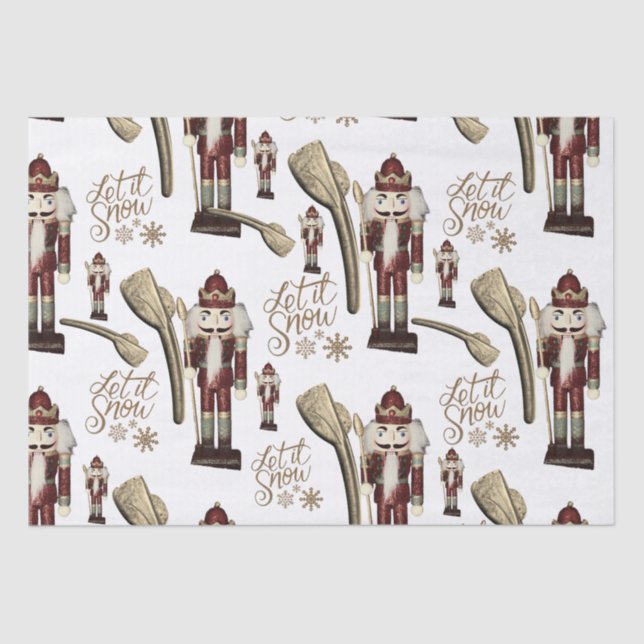 Papier Mousseline Noisette Soldat Noël Laissez-le couler Or (Recto)