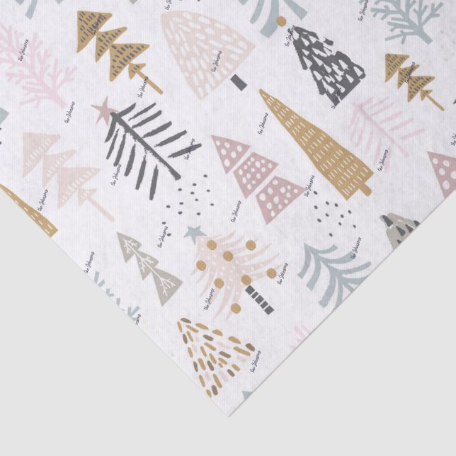 Papier Mousseline Nom, 3pc Tissu Papier Rustique Vacances d'hiver (Détail)