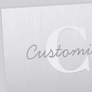 Papier Mousseline Nom cursif ou autre texte avec monogramme Dégrad