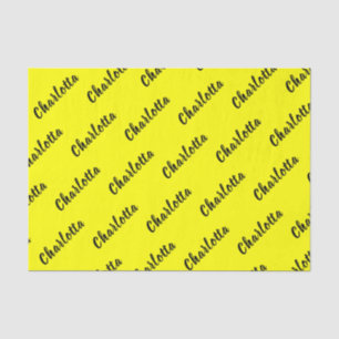 Papier Mousseline Nom de personnalisation noir Couleur jaune néon