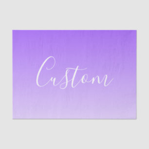 Papier Mousseline Nom de script cursif & ombre violet clair modifiab