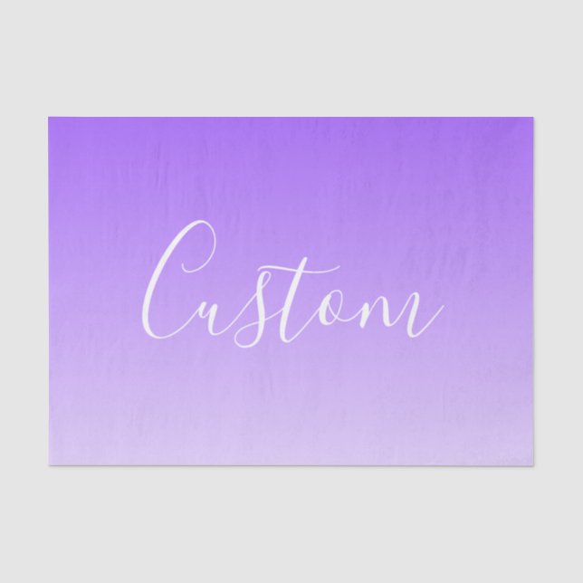 Papier Mousseline Nom de script cursif & ombre violet clair modifiab (Recto)