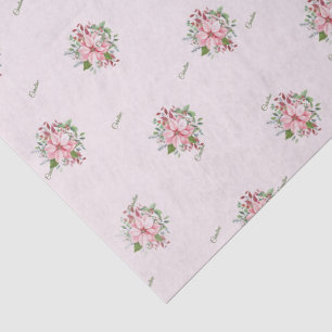 Papier Mousseline Nom, motif jolie poinsettia rose