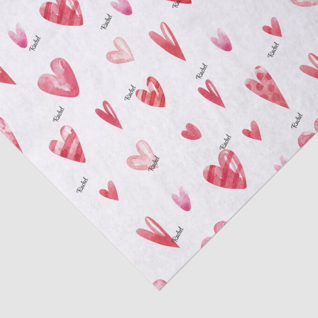 Papier Mousseline Nom, Papier Tissu (3) Valentines de bonbons cardia (Détail)