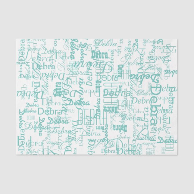 Papier Mousseline Nom personnalisé Bleu Bleu Bleu Bleu Bleu Bleu Ble (Recto)