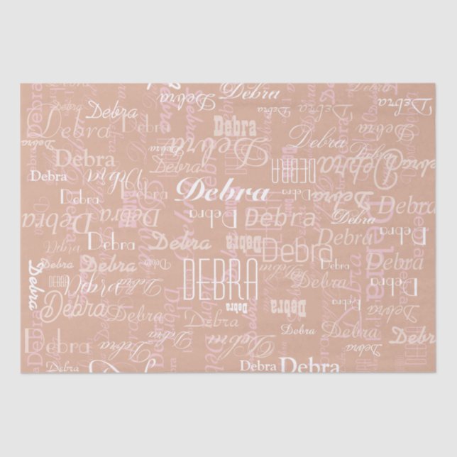 Papier Mousseline Nom personnalisé Dusty Rose (Recto)