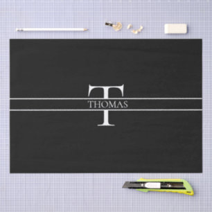 Papier Mousseline Nom personnalisé élégant monogrammé personnalisé 