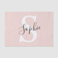 Nom personnalisé moderne Monogram Pastel Rose