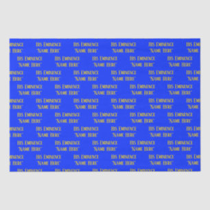Papier Mousseline Nom personnalisé Souhaite élégante Royal Blue Jaun