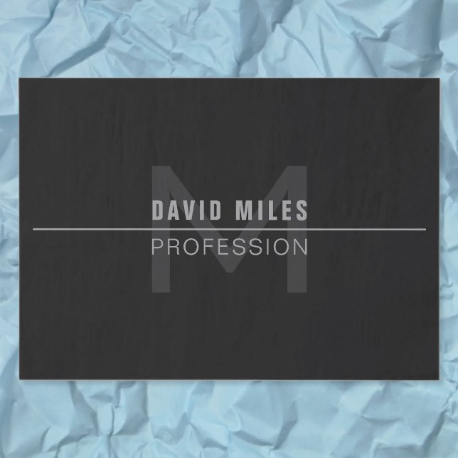 Papier Mousseline Nom professionnel moderne Dark Grey (Créateur téléchargé)