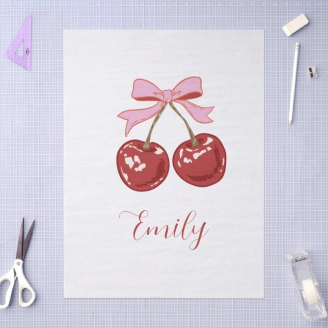 Papier Mousseline Nom rose rouge personnalisé (Artisanat)