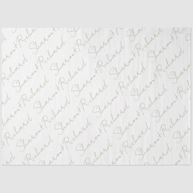 Papier Mousseline Noms dans le mariage de calligraphie de script ver (Recto)