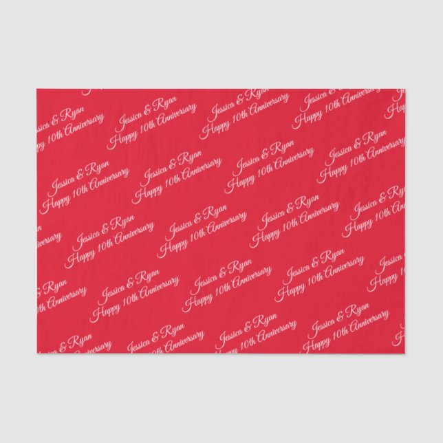 Papier Mousseline Noms do-it-yourself, Année Anniversaire, Script bl (Recto)