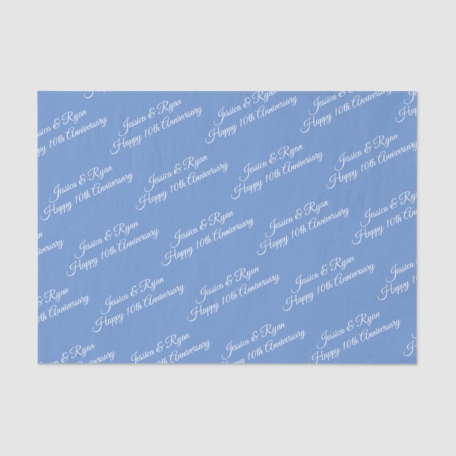 Papier Mousseline Noms do-it-yourself, Année Anniversaire, Script bl (Recto)