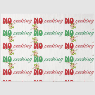 Papier Mousseline NON Pékin Naughty Elf Christmas