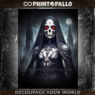 Papier Mousseline Nonne gothique maudite de la mort -