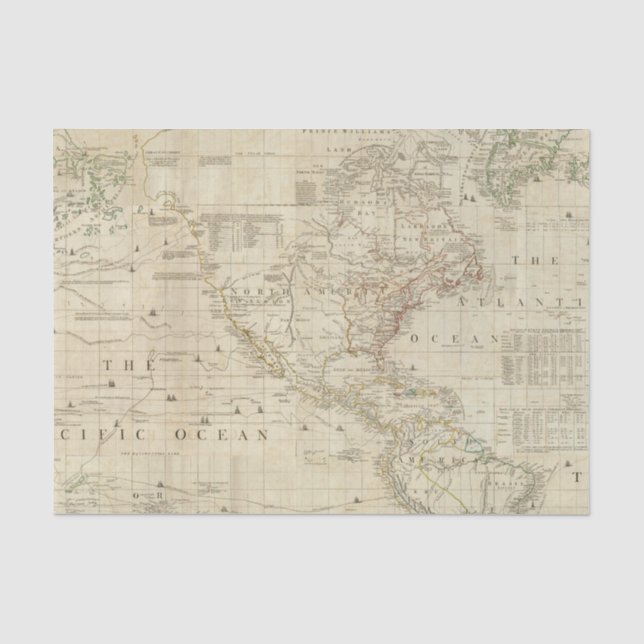 Papier Mousseline Nord composé et l'Amérique du Sud (Recto)